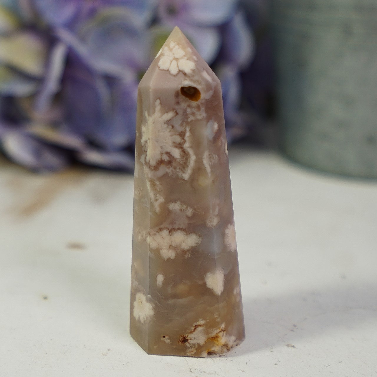 Flower Agate Quartz Point