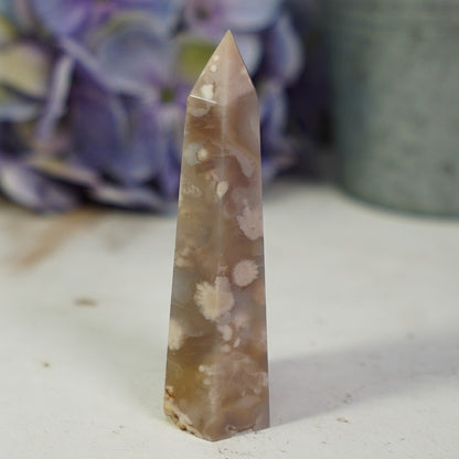 Flower Agate Quartz Point