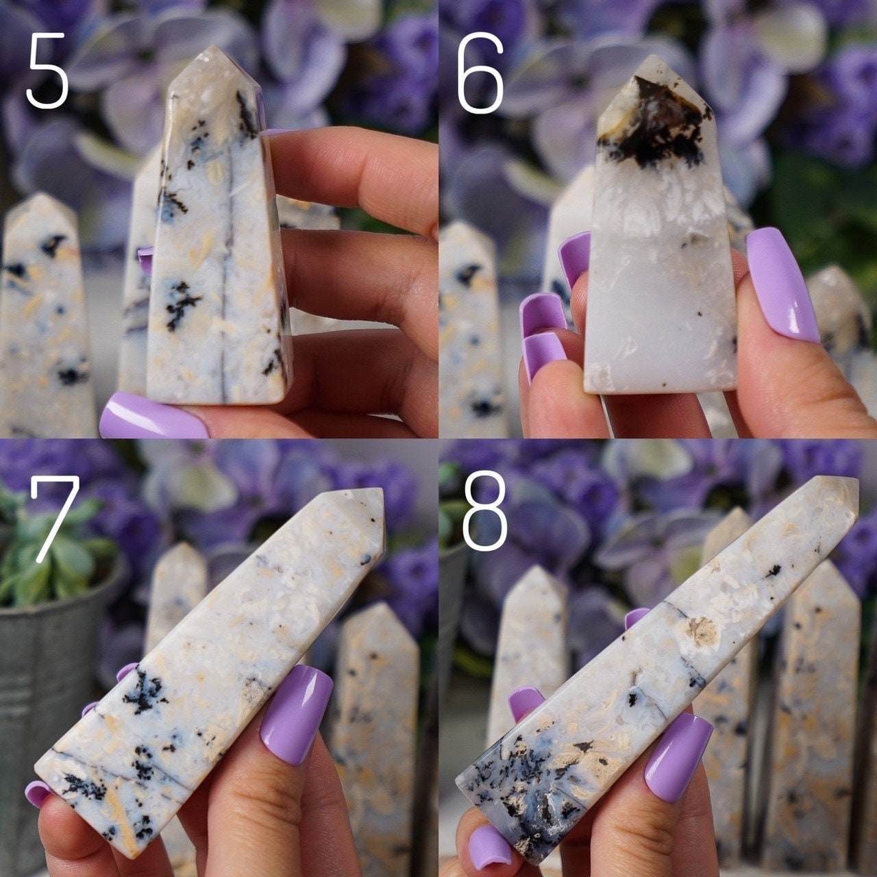 Dendritic Agate Obelisk Towers