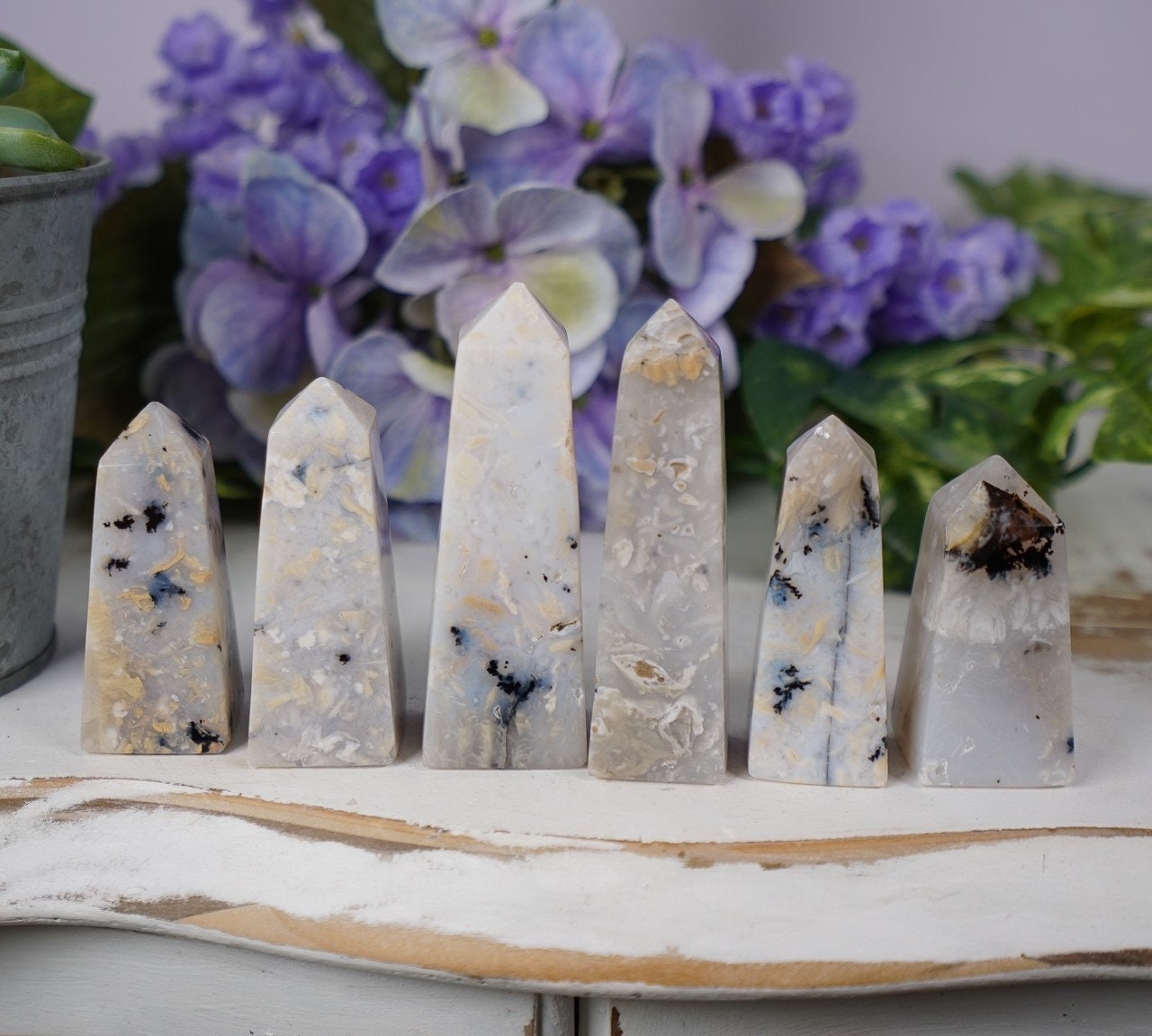 Dendritic Agate Obelisk Towers