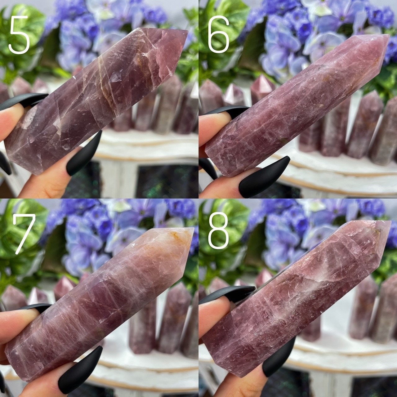 Purple Rose Quartz Towers
