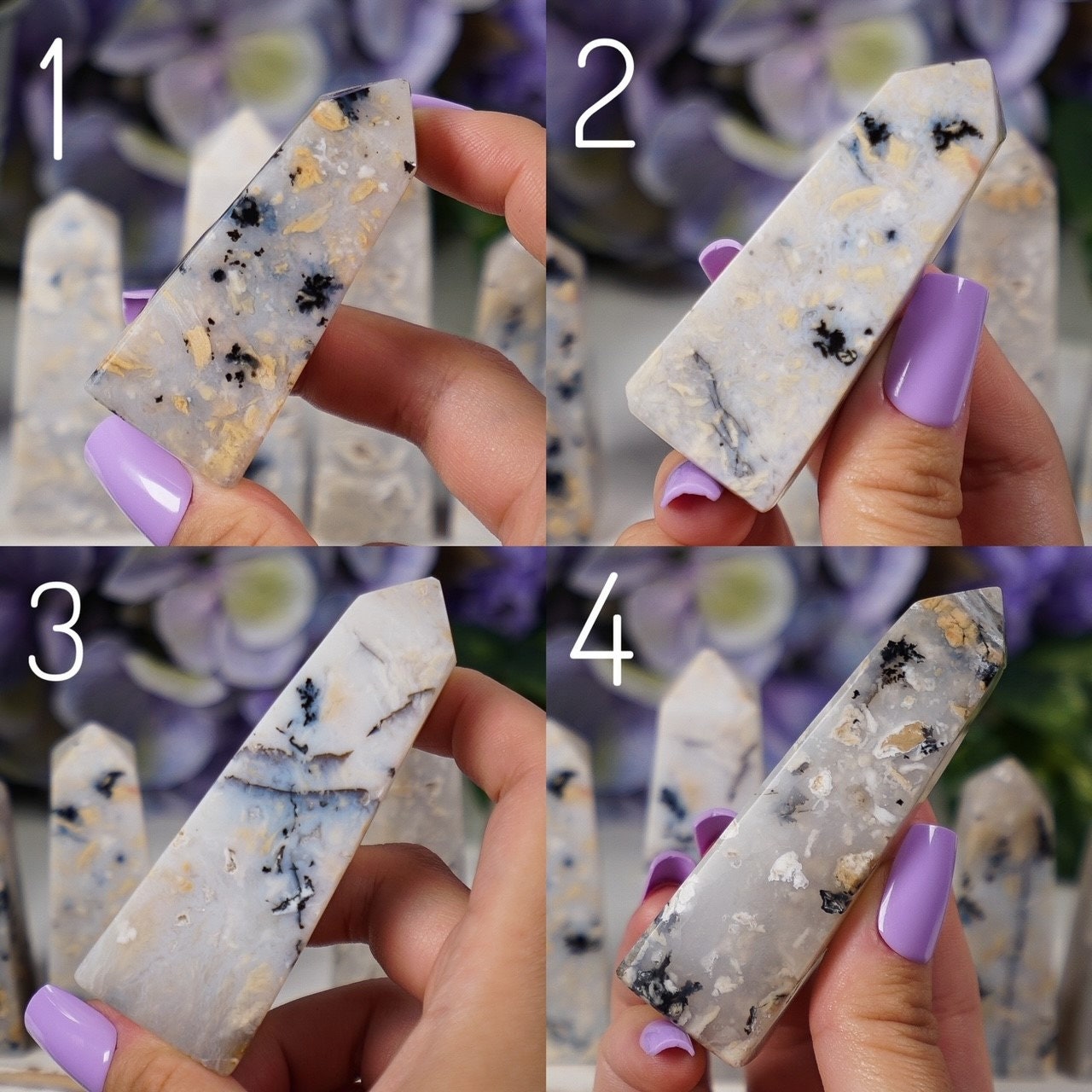 Dendritic Agate Obelisk Towers