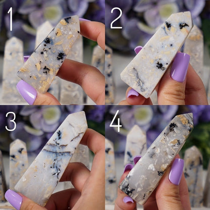 Dendritic Agate Obelisk Towers
