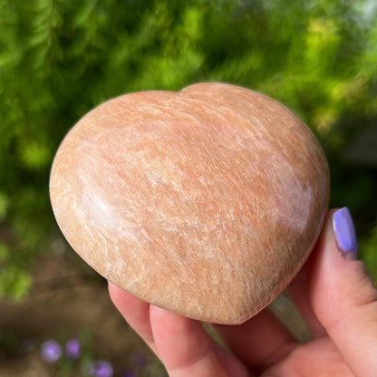 Peach Moonstone Heart