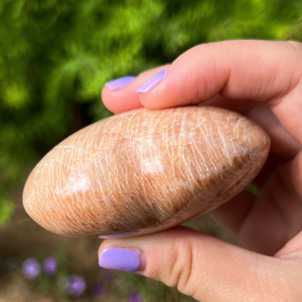 Peach Moonstone Heart