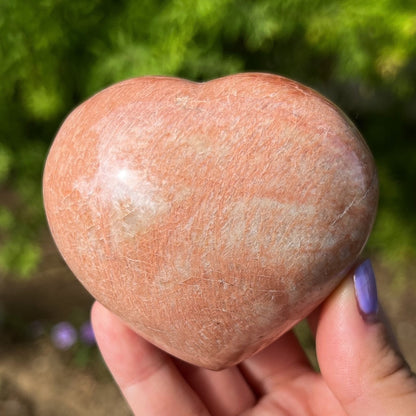 Peach Moonstone Heart
