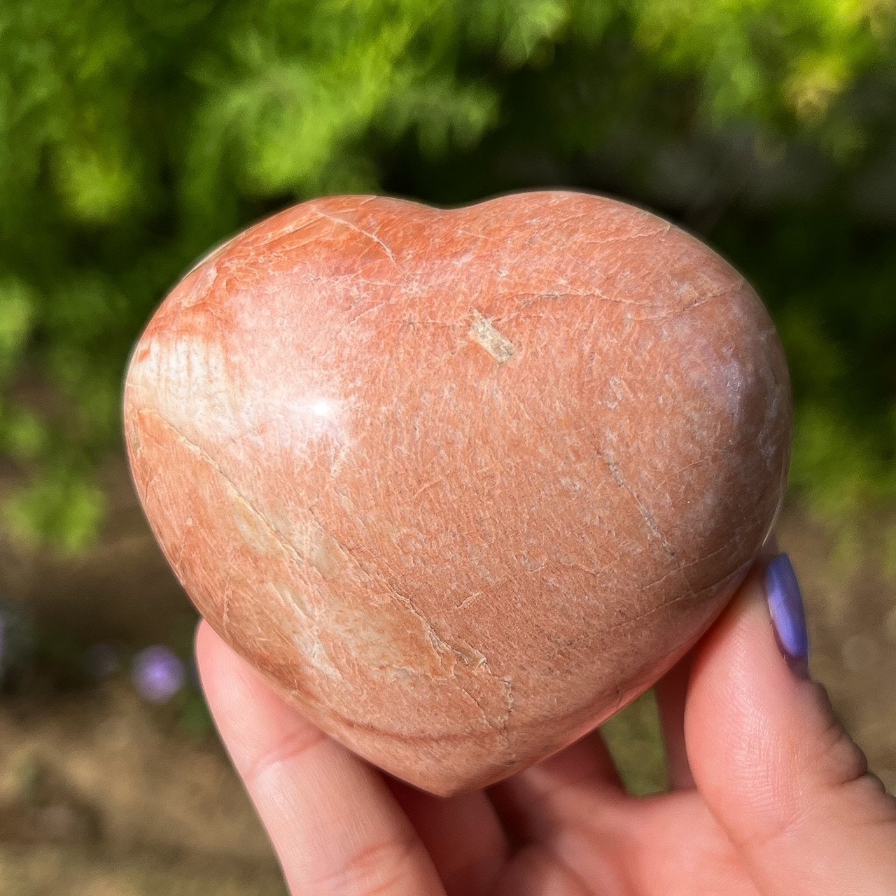 Peach Moonstone Heart