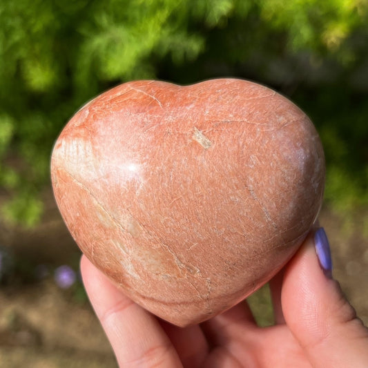 Peach Moonstone Heart