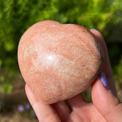 Peach Moonstone Heart