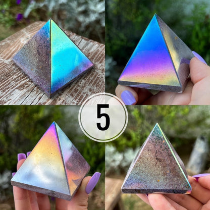 Rainbow Aura Ocean Jasper Pyramid