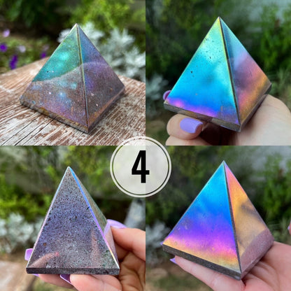 Rainbow Aura Ocean Jasper Pyramid
