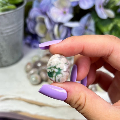 Teal Flower Agate Tumbles