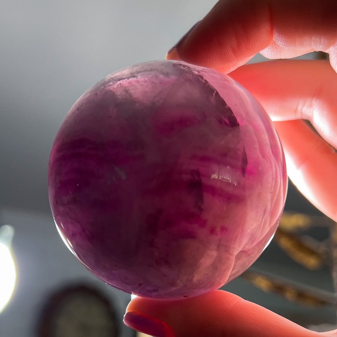 Magenta Pink Fluorite Sphere
