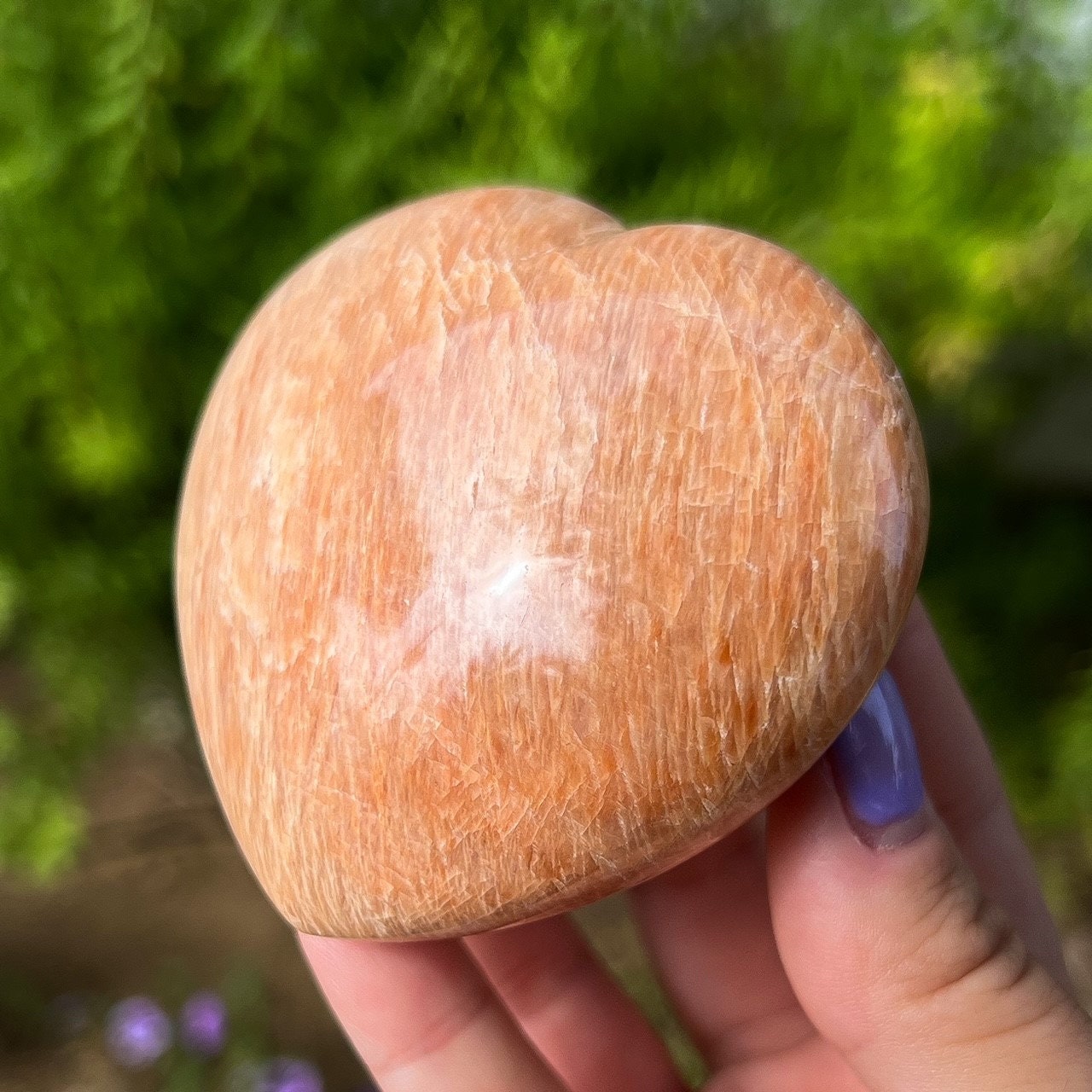 Peach Moonstone Heart