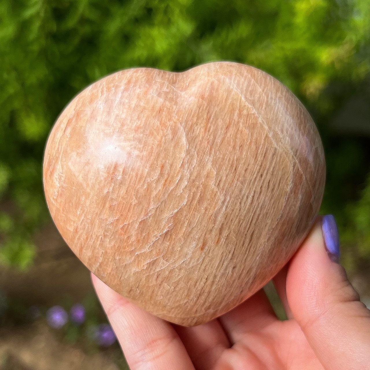 Peach Moonstone Heart
