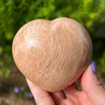 Peach Moonstone Heart
