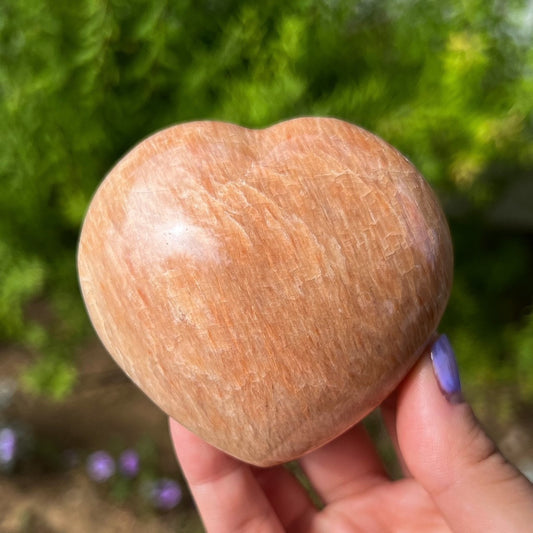 Peach Moonstone Heart