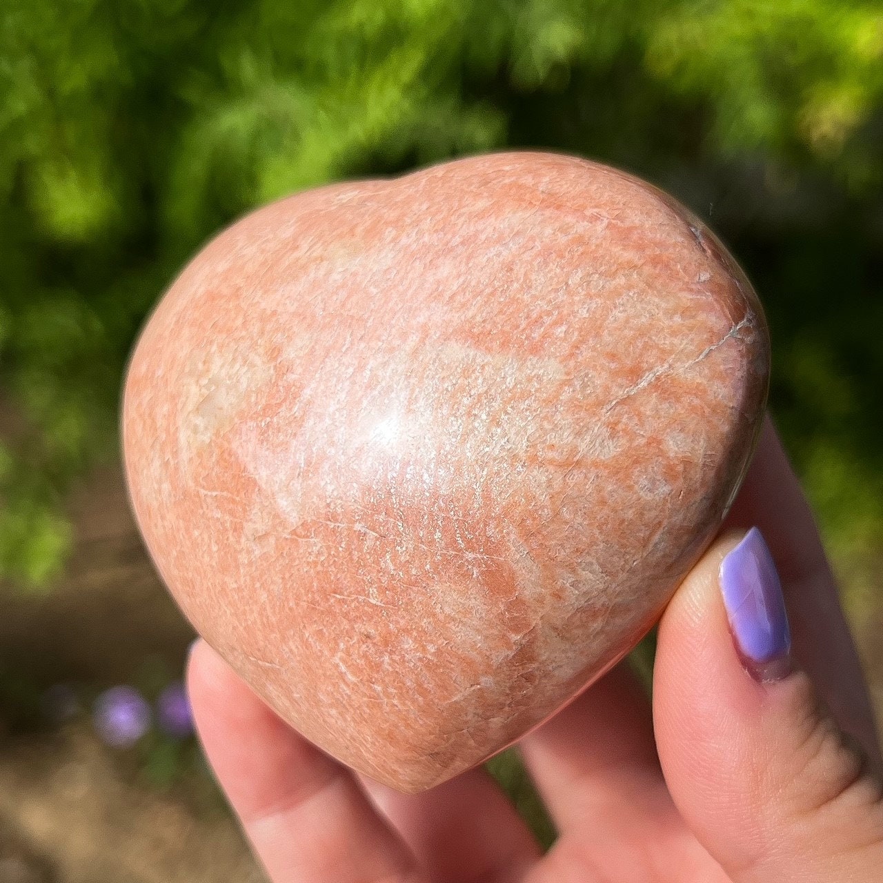 Peach Moonstone Heart