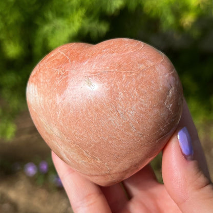 Peach Moonstone Heart