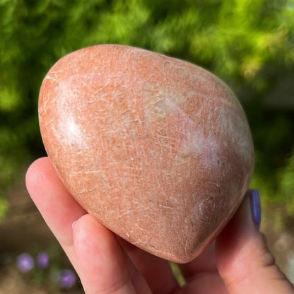 Peach Moonstone Heart