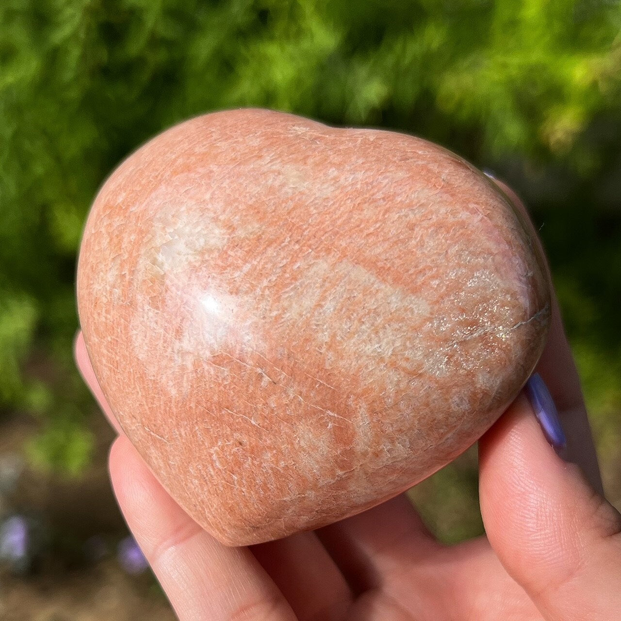 Peach Moonstone Heart