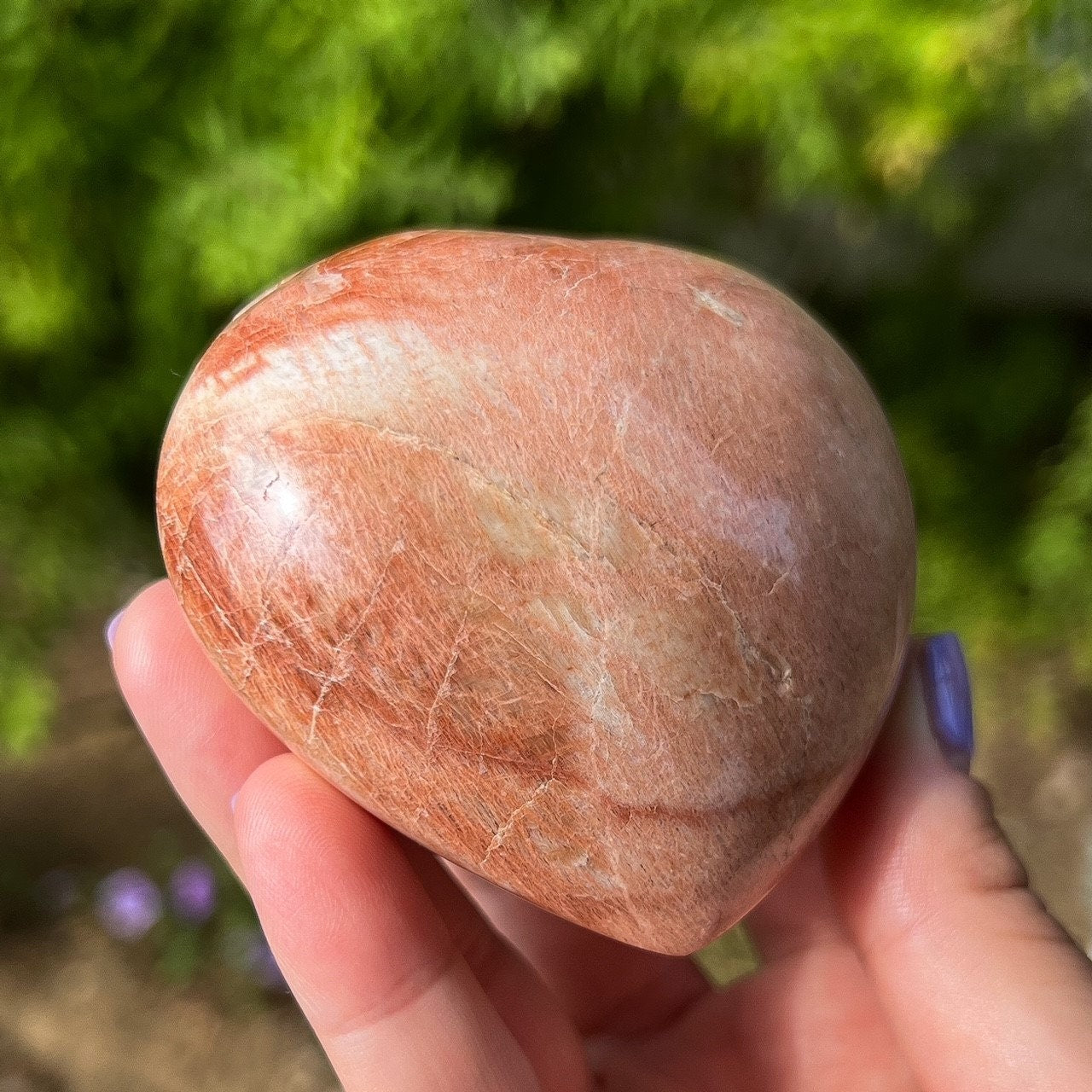Peach Moonstone Heart
