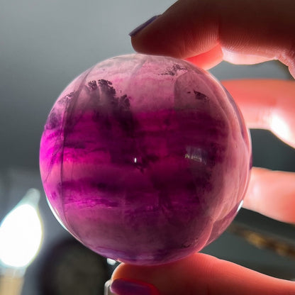 Magenta Pink Fluorite Sphere