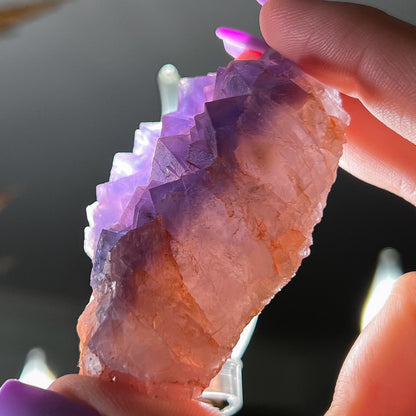 Raw Etched Purple Cubic Fluorite Cluster