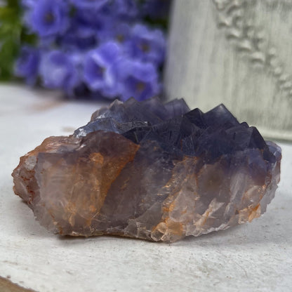 Raw Etched Purple Cubic Fluorite Cluster