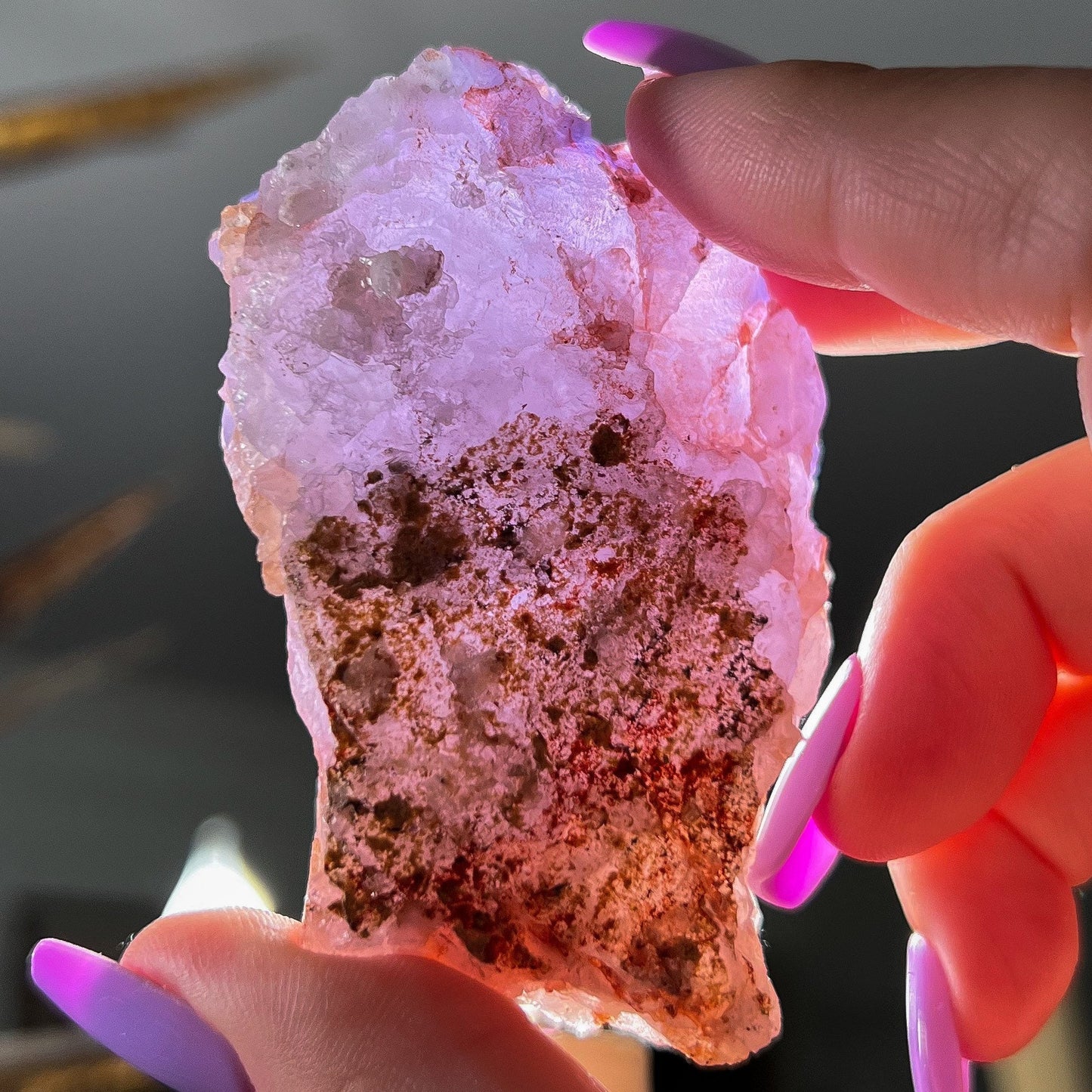 Raw Etched Purple Cubic Fluorite Cluster