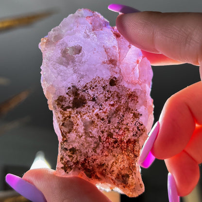 Raw Etched Purple Cubic Fluorite Cluster