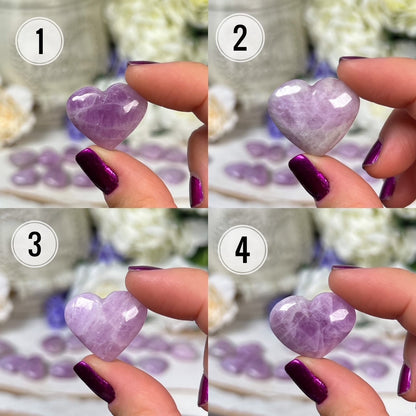 Pink Purple Kunzite Hearts