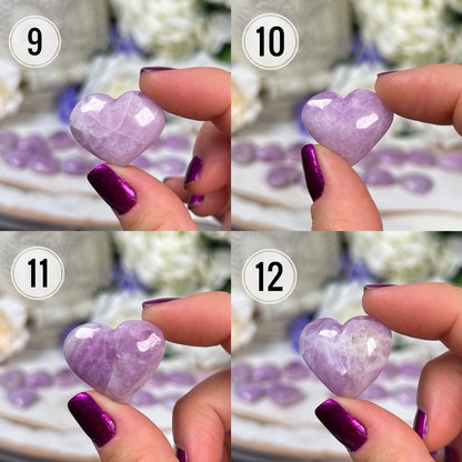 Pink Purple Kunzite Hearts
