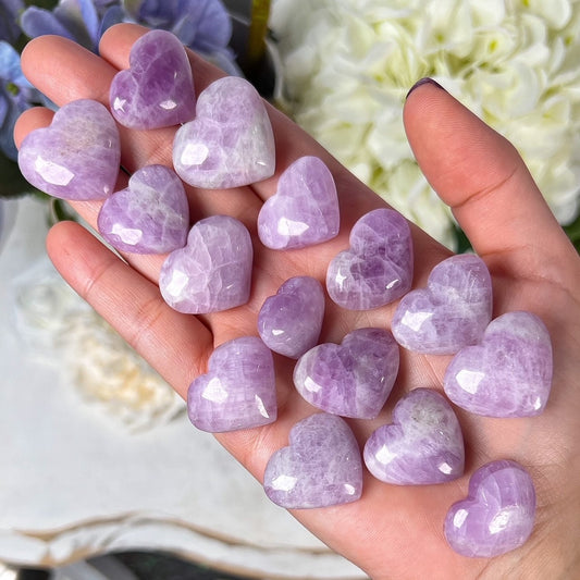 Pink Purple Kunzite Hearts