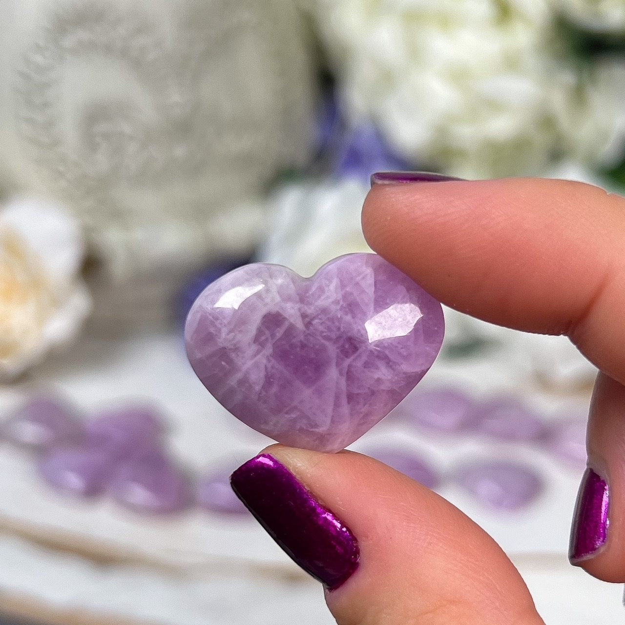 Pink Purple Kunzite Hearts