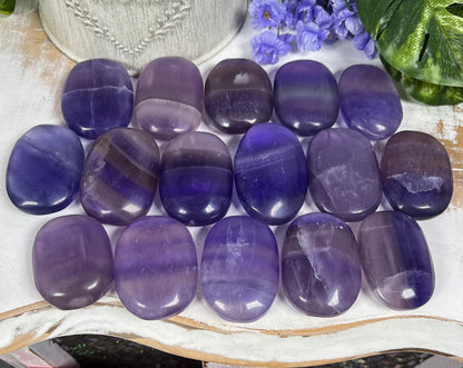 Purple Indigo Fluorite Palm Stones