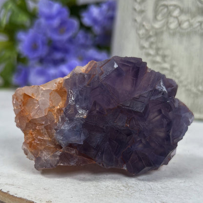Raw Etched Purple Cubic Fluorite Cluster
