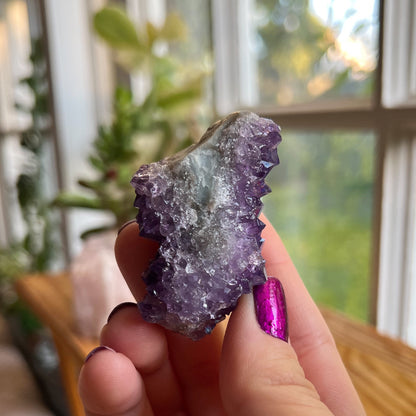 Rainbow Aura Amethyst Cluster