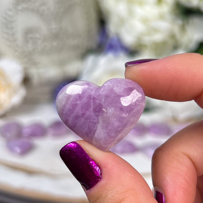 Pink Purple Kunzite Hearts