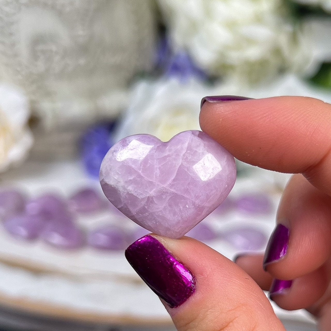 Pink Purple Kunzite Hearts