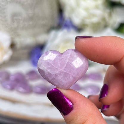 Pink Purple Kunzite Hearts