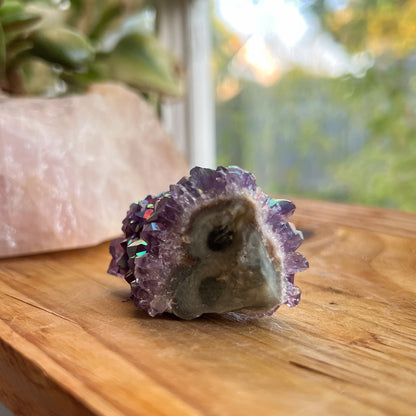 Rainbow Aura Amethyst Cluster
