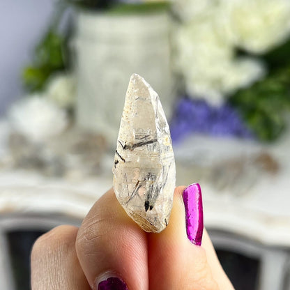 Raw Tourmalated Lemurian Quartz