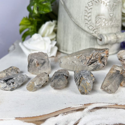 Raw Tourmalated Lemurian Quartz
