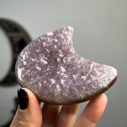 Druzy Amethyst Jasper Moon