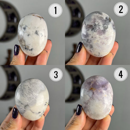 Purple White Merlinite Palm Stones