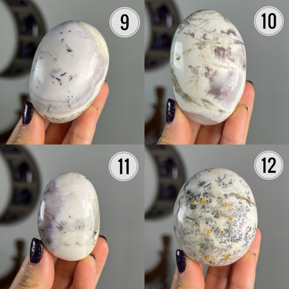 Purple White Merlinite Palm Stones