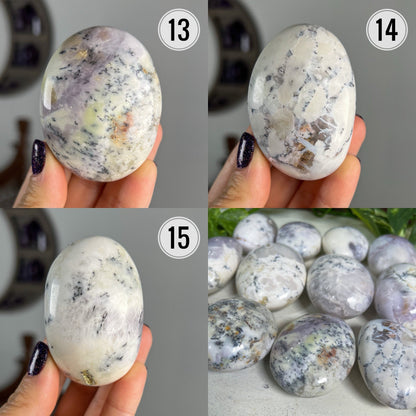Purple White Merlinite Palm Stones