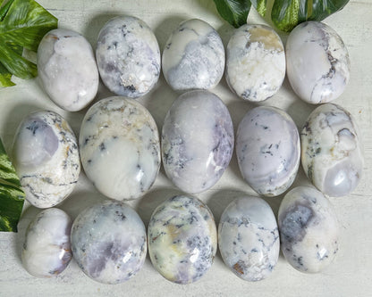 Purple White Merlinite Palm Stones