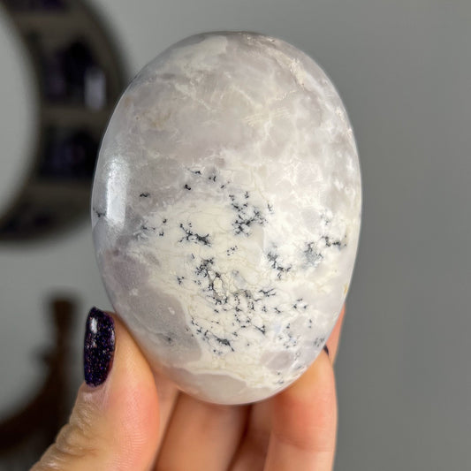 Purple White Merlinite Palm Stones